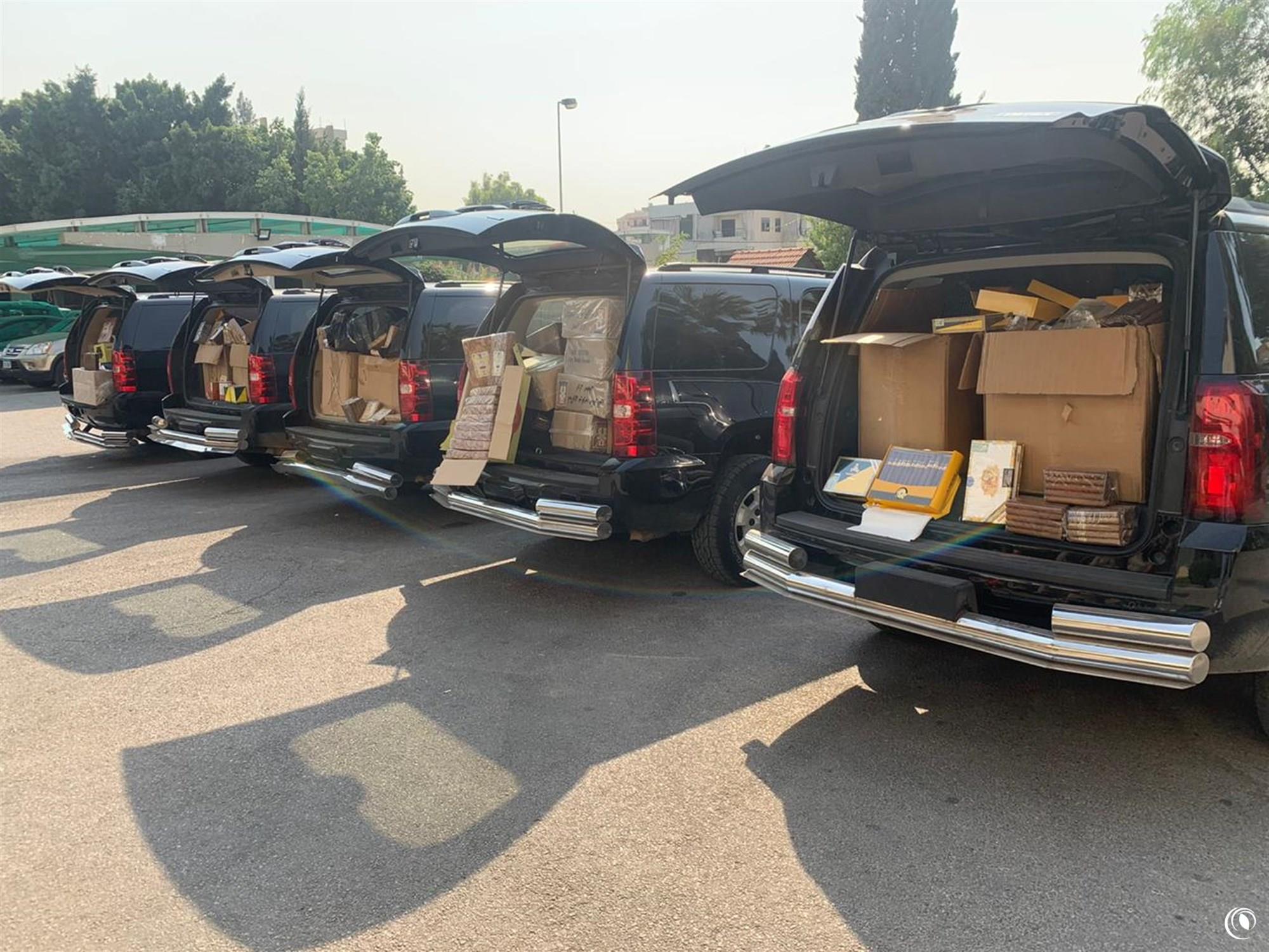 Regie confiscates smuggled tobacco products in Maqneh, Baalbekk, and Dahyeh